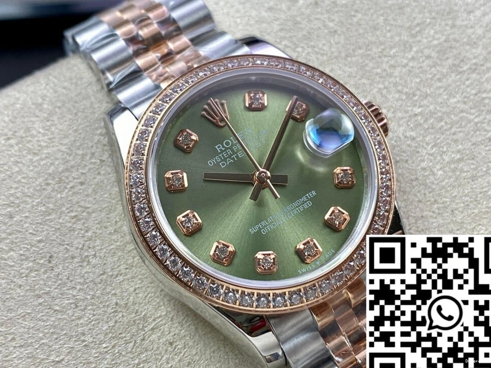 Diamond-set Dial 31MM Rolex Green EW Factory Datejust 0303